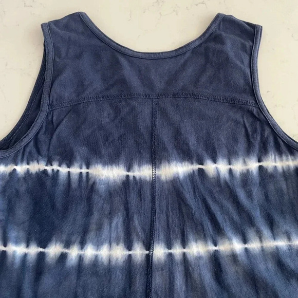 Eddie Bauer Outdoor Casual Tie Dye Print Cotton Tank Top Navy + White Sz S - Picture 5 of 8